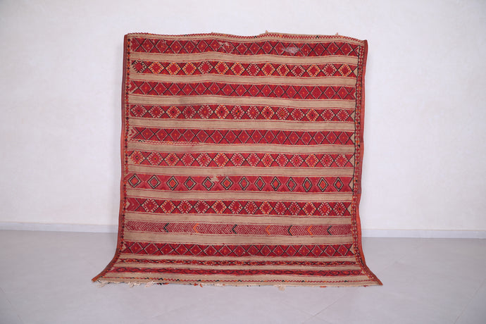 Vintage Moroccan Rug - 6.5 X 7.8 Feet | Handwoven Authentic Style