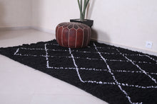 Custom Beni Ourain Rug - Handmade Black Wool Berber Carpet