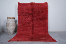 Moroccan Red Rug - 5.7 x 9.3 ft | Luxurious Handmade Accent