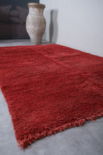 Moroccan Red Rug - 5.7 x 9.3 ft | Luxurious Handmade Accent