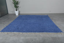 All Wool Beni Ourain Rug - Blue Custom Berber Carpet