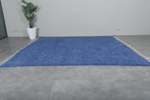 All Wool Beni Ourain Rug - Blue Custom Berber Carpet