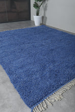 All Wool Beni Ourain Rug - Blue Custom Berber Carpet