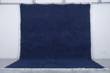 Handmade Atlantic Blue Moroccan Rug - Solid Custom Wool Carpet