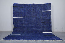 Deep Blue Moroccan Rug - Handwoven Wool Berber Carpet