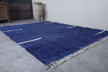 Deep Blue Moroccan Rug - Handwoven Wool Berber Carpet