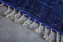 Deep Blue Moroccan Rug - Handwoven Wool Berber Carpet