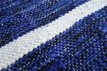 Deep Blue Moroccan Rug - Handwoven Wool Berber Carpet