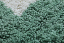 Custom Green Berber Shag Carpet - Handmade Moroccan Rug