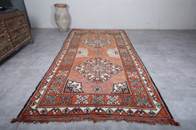 Handmade vintage rug 6.4 X 12.9 Feet