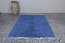 Deep Blue Moroccan Rug - Handknotted Berber Carpet