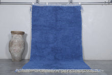 Deep Blue Moroccan Rug - Handknotted Berber Carpet