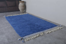 Deep Blue Moroccan Rug - Handknotted Berber Carpet