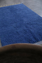 Deep Blue Moroccan Rug - Handknotted Berber Carpet