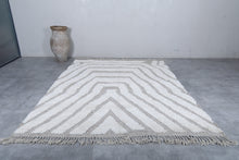 Handmade Moroccan Rug - Ivory and Gray Geometric Custom Rug