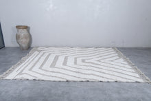 Handmade Moroccan Rug - Ivory and Gray Geometric Custom Rug