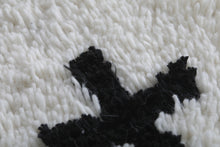 Handwoven Moroccan Rug with Black Crosses - Custom Wool Rug