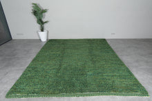 Handwoven Moroccan rug - custom green carpet - Wool rug