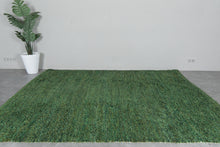 Handwoven Moroccan rug - custom green carpet - Wool rug