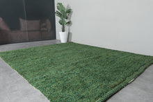 Handwoven Moroccan rug - custom green carpet - Wool rug