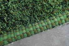 Handwoven Moroccan rug - custom green carpet - Wool rug