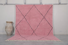 Moroccan Rug - Handmade Custom Area Rug | Pink with Black Accents