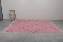 Moroccan Rug - Handmade Custom Area Rug | Pink with Black Accents