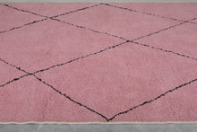 Moroccan Rug - Handmade Custom Area Rug | Pink with Black Accents