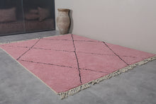 Moroccan Rug - Handmade Custom Area Rug | Pink with Black Accents