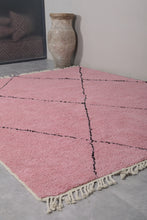 Moroccan Rug - Handmade Custom Area Rug | Pink with Black Accents