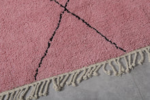 Moroccan Rug - Handmade Custom Area Rug | Pink with Black Accents