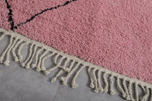 Moroccan Rug - Handmade Custom Area Rug | Pink with Black Accents