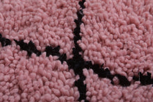 Moroccan Rug - Handmade Custom Area Rug | Pink with Black Accents