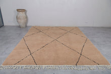 Moroccan Rug - Handmade Custom Area Rug | Beige with Black Accents