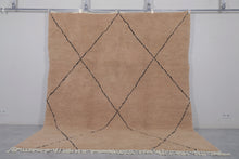 Moroccan Rug - Handmade Custom Area Rug | Beige with Black Accents