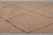 Moroccan Rug - Handmade Custom Area Rug | Beige with Black Accents