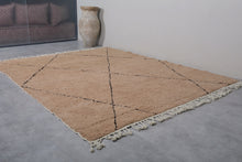 Moroccan Rug - Handmade Custom Area Rug | Beige with Black Accents