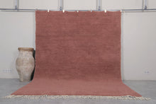 Custom Handmade Moroccan Rug - Elegant Solid Brown Wool Area Rug