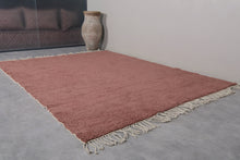 Custom Handmade Moroccan Rug - Elegant Solid Brown Wool Area Rug