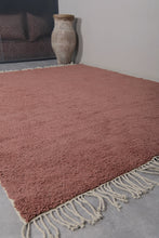 Custom Handmade Moroccan Rug - Elegant Solid Brown Wool Area Rug