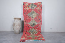 Boucherouite Moroccan rug 3.4 X 9.2 Feet