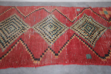 Boucherouite Moroccan rug 3.4 X 9.2 Feet