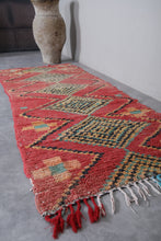 Boucherouite Moroccan rug 3.4 X 9.2 Feet