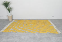 Yellow handwoven rug - Custom rug - Moroccan Wool rug