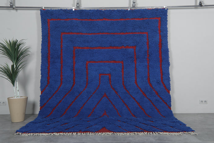 Blue Moroccan Rug - Handmade Wool Custom Rug