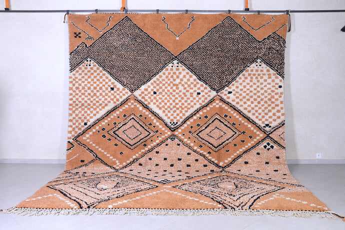 Custom size Orange trellis Moroccan Rug