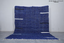 Deep Blue Moroccan Rug - Handwoven Wool Berber Carpet