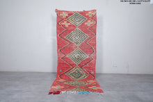 Boucherouite Moroccan rug 3.4 X 9.2 Feet