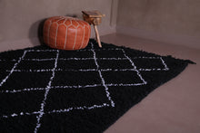 Custom Beni ourain rug, All wool handmade black rug