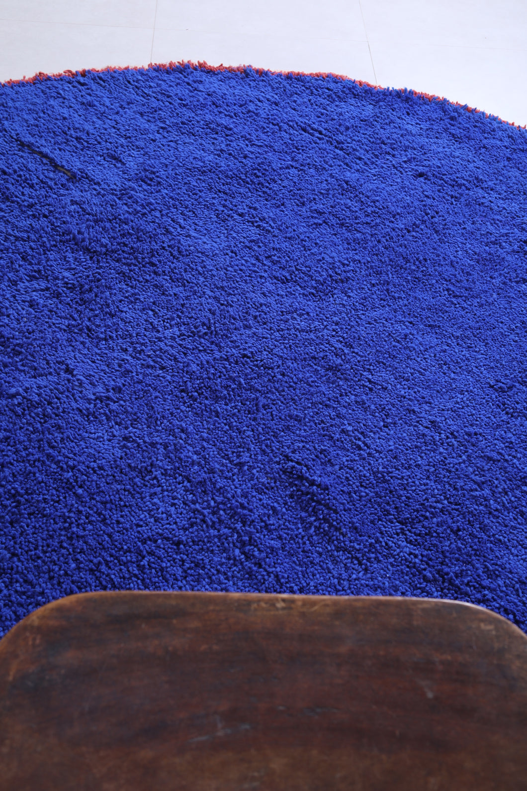 Moroccan blue round carpet - Custom handmade round rug – Tuareg mat